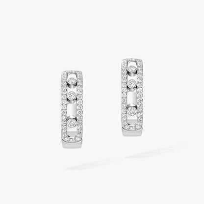 [Sparkle]MOVE PAVÉ DIAMOND HOOP OHRRINGE