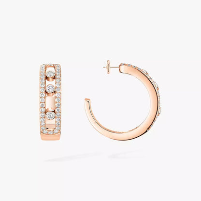 [Sparkle]MOVE PAVÉ DIAMOND HOOP OHRRINGE