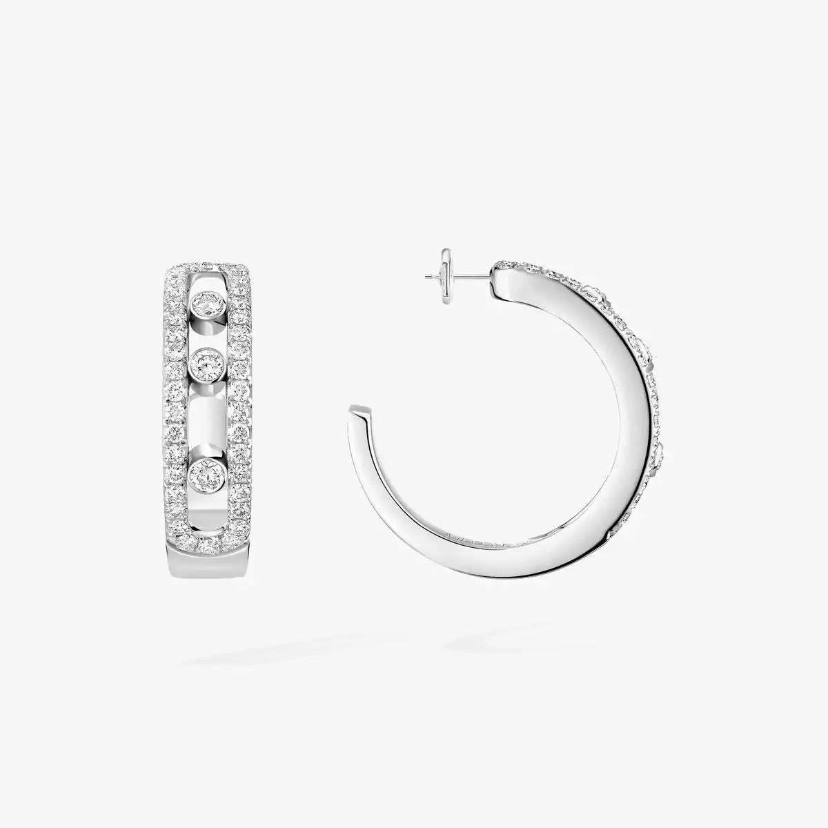 [Sparkle]MOVE PAVÉ DIAMOND HOOP OHRRINGE