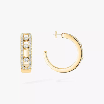 [Sparkle]MOVE PAVÉ DIAMOND HOOP OHRRINGE