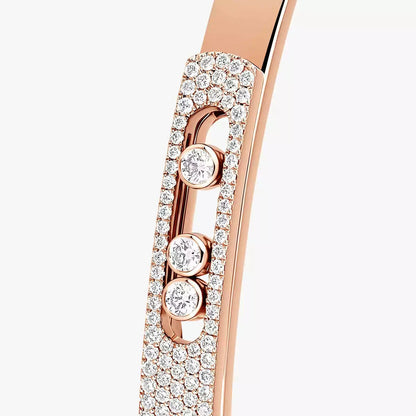 [sparkle Jewelry]Move Noa Rose Gold Pavé Diamond Bangle Bracelet