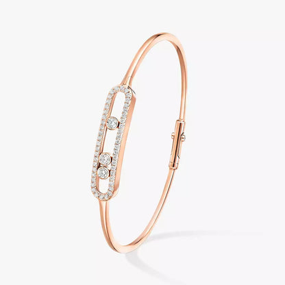 [sparkle Jewelry]Move Pavé Diamond Bangle Bracelet M
