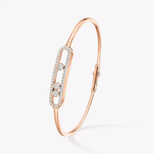 [sparkle Jewelry]Move Pavé Diamond Bangle Bracelet M