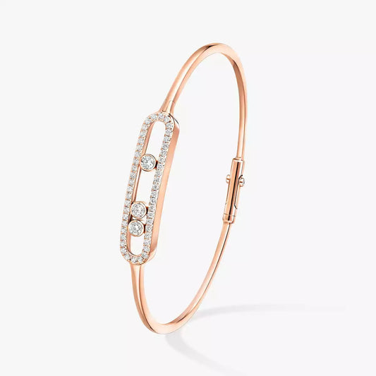 [Sparkle]MOVE PAVÉ DIAMOND BANGLE BRACELET M