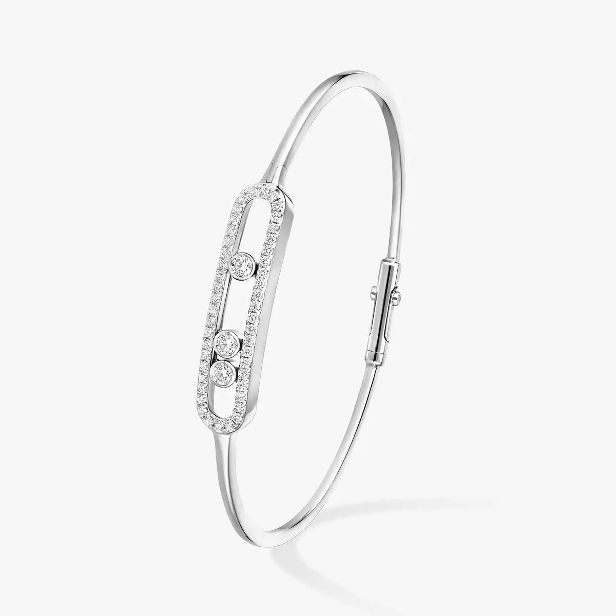 [sparkle Jewelry]Move Pavé Diamond Bangle Bracelet M
