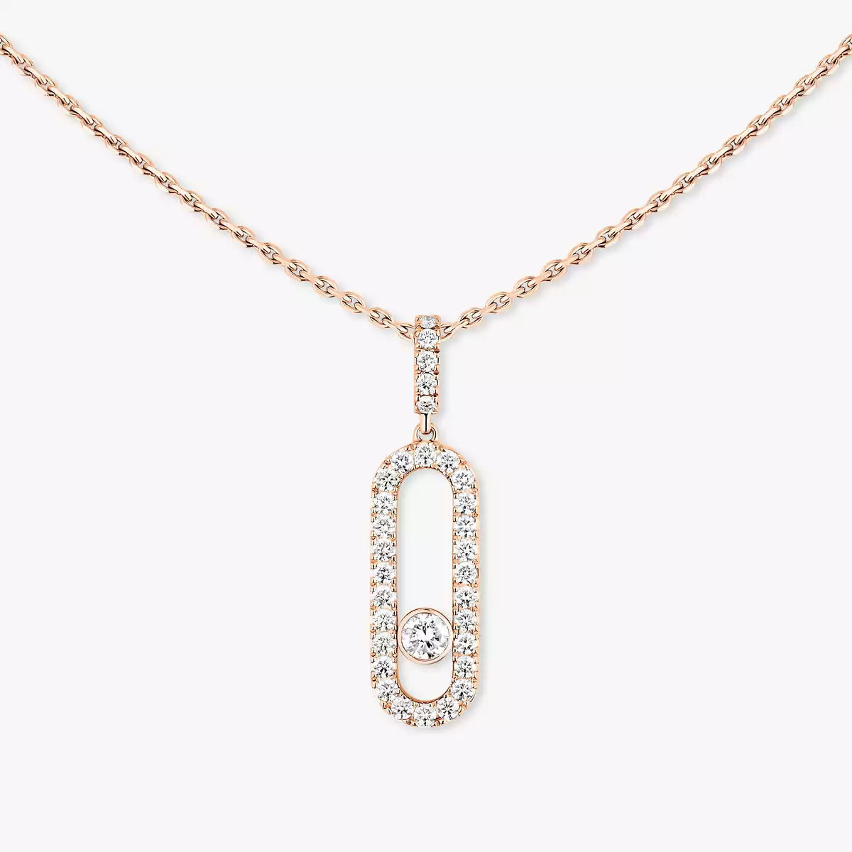 [sparkle Jewelry]Move Uno Diamond Necklace in Rose Gold