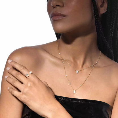 [sparkle Jewelry]Diamond Necklace My Twin 2 Rows