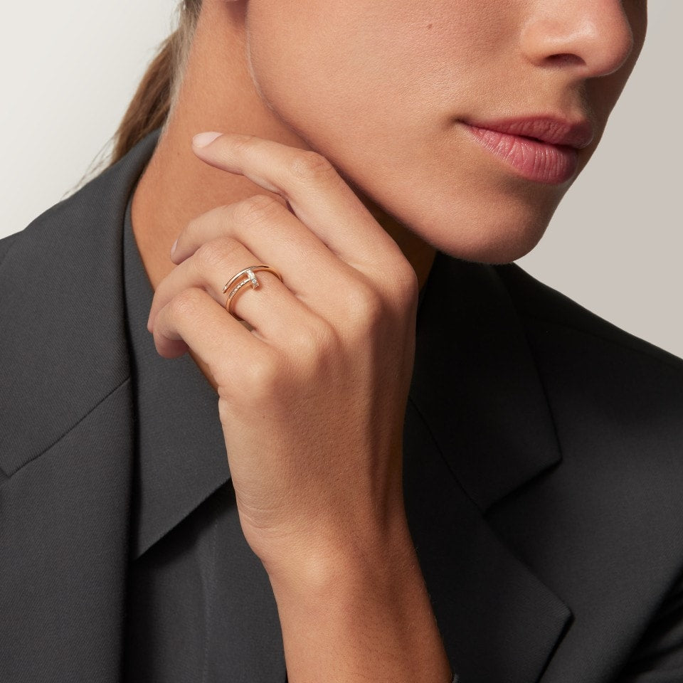 [sparkle Jewelery]JUSTE 1.8MM HALF DIAMOND RING