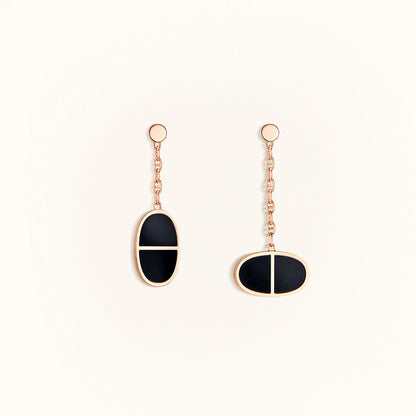 [Sparkle]CHAINE VERSO SCHWARZE KERAMIK-OHRRINGE
