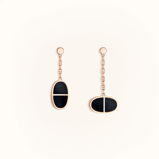 [Sparkle]CHAINE VERSO SCHWARZE KERAMIK-OHRRINGE