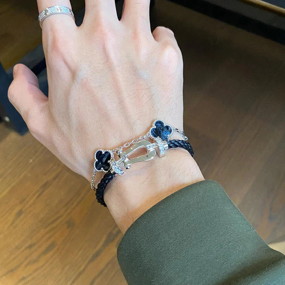[sparkle Jewelry ]CLOVER 5 MOTIF PIETERSITE BRACELET COLLECTION