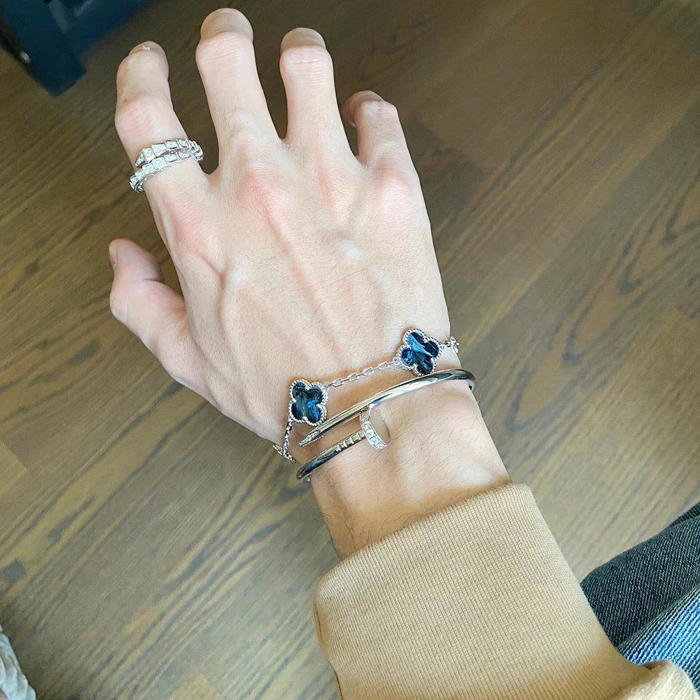 [sparkle Jewelry ]CLOVER 5 MOTIF PIETERSITE BRACELET COLLECTION