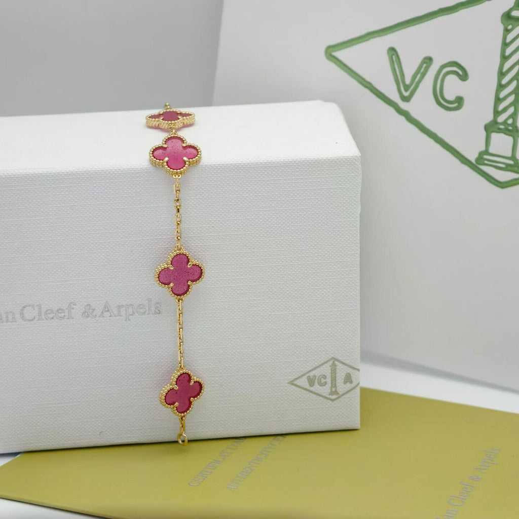 [sparkle Jewelry]sparkle 5 MOTIFS PINK ENAMEL BRACELET