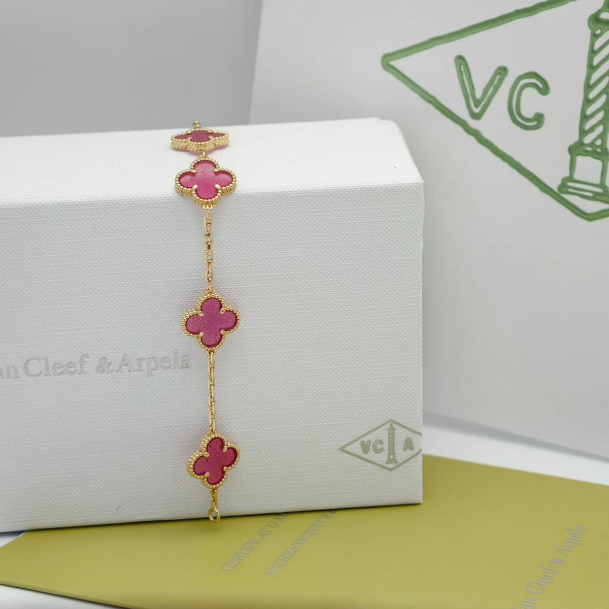 [sparkle Jewelry]sparkle 5 MOTIFS PINK ENAMEL BRACELET
