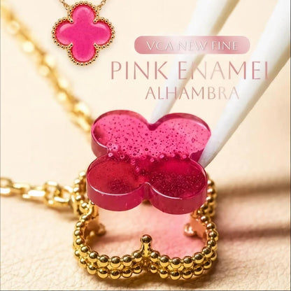 [sparkle Jewelry] sparkle 1 MOTIFS PINK ENAMEL NECKLACE