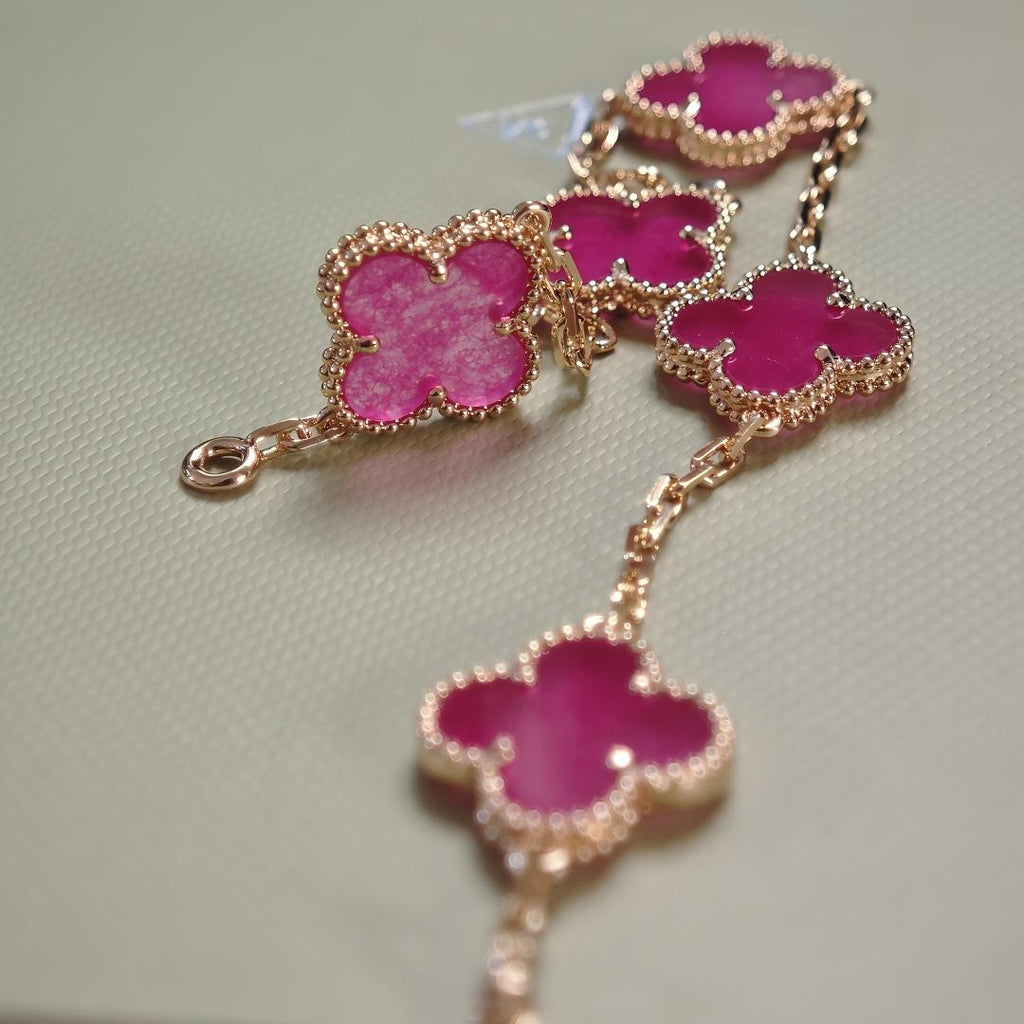 [sparkle Jewelry]sparkle 5 MOTIFS PINK ENAMEL BRACELET