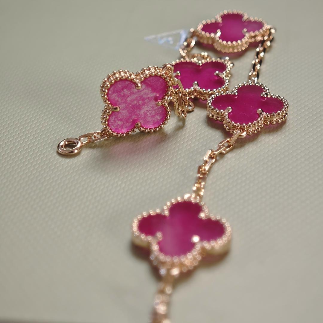 [sparkle Jewelry]sparkle 5 MOTIFS PINK ENAMEL BRACELET