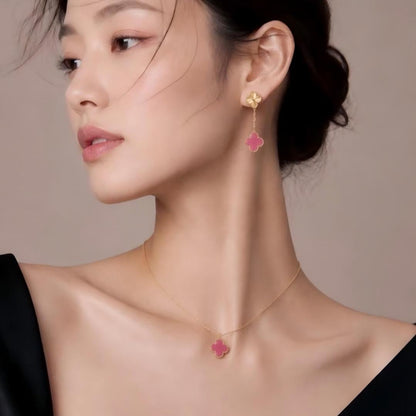 [sparkle Jewelry] sparkle 1 MOTIFS PINK ENAMEL NECKLACE