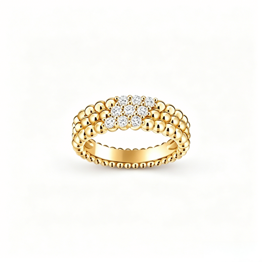 [sparkle Jewelry] THREE-ROW DIAMOND RING