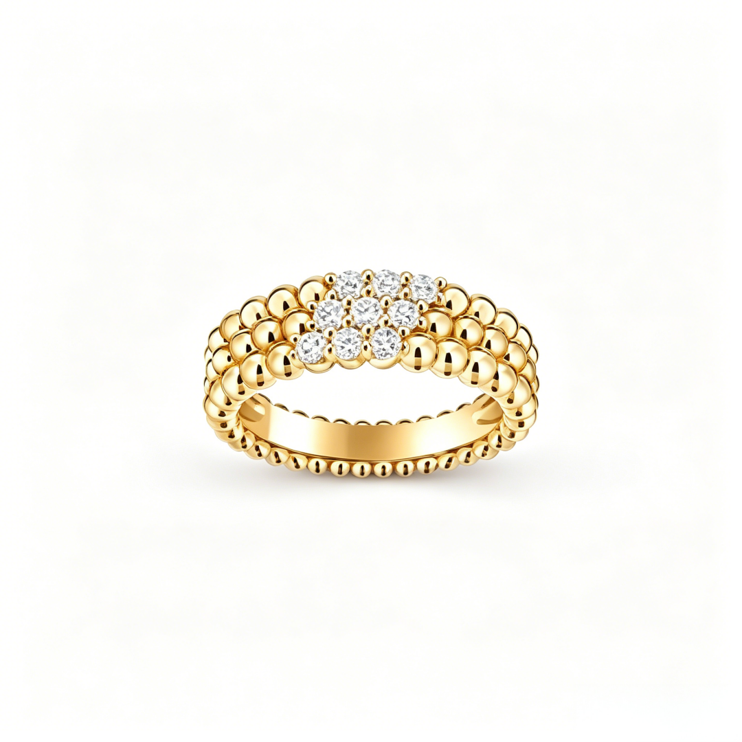 [sparkle Jewelry] THREE-ROW DIAMOND RING
