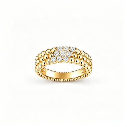 [sparkle Jewelry] THREE-ROW DIAMOND RING