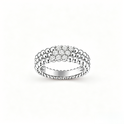 [sparkle Jewelry] THREE-ROW DIAMOND RING