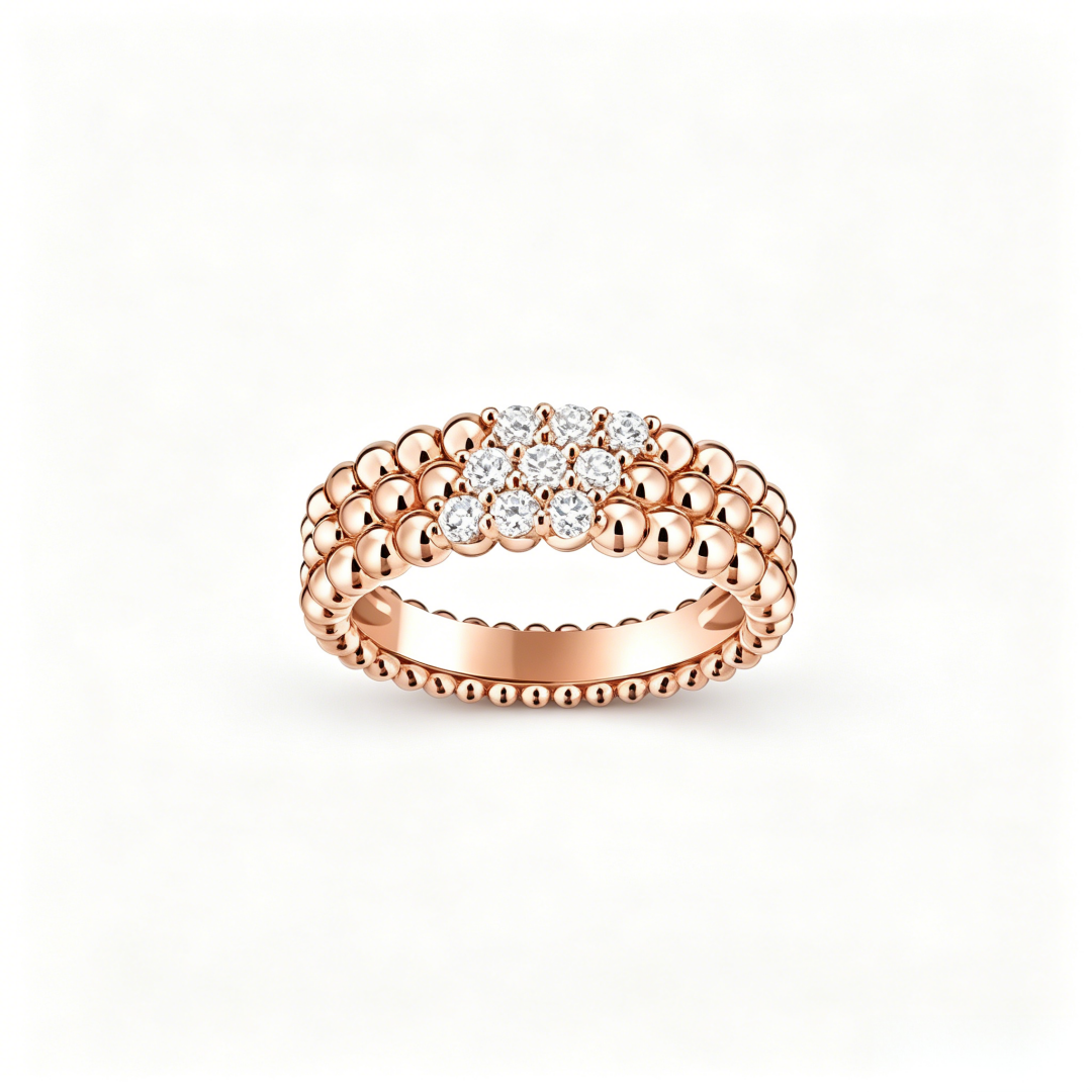 [sparkle Jewelry] THREE-ROW DIAMOND RING