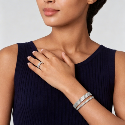 [sparkle Jewelry] THREE-ROW DIAMOND RING
