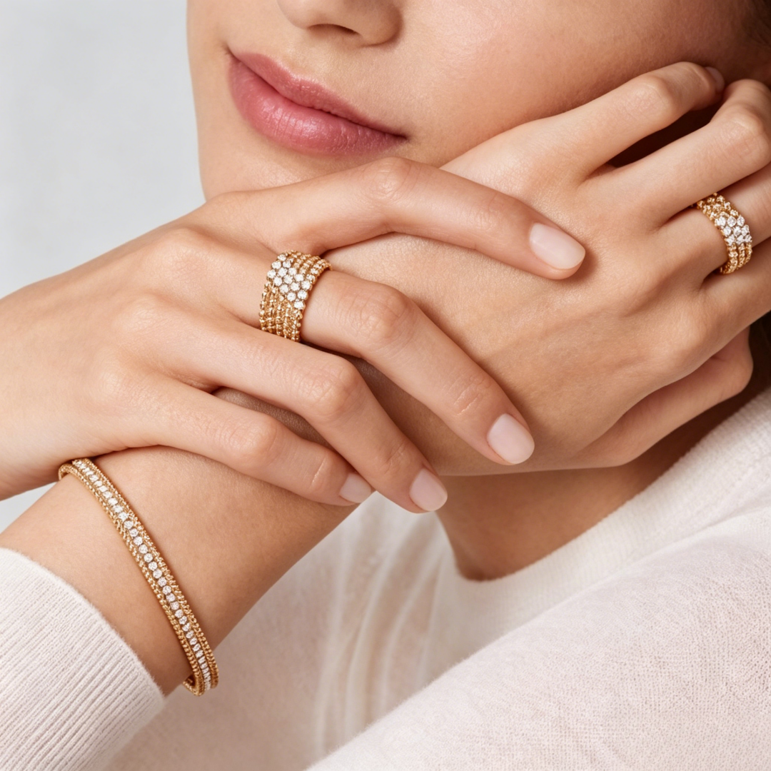 [sparkle Jewelry] THREE-ROW DIAMOND RING