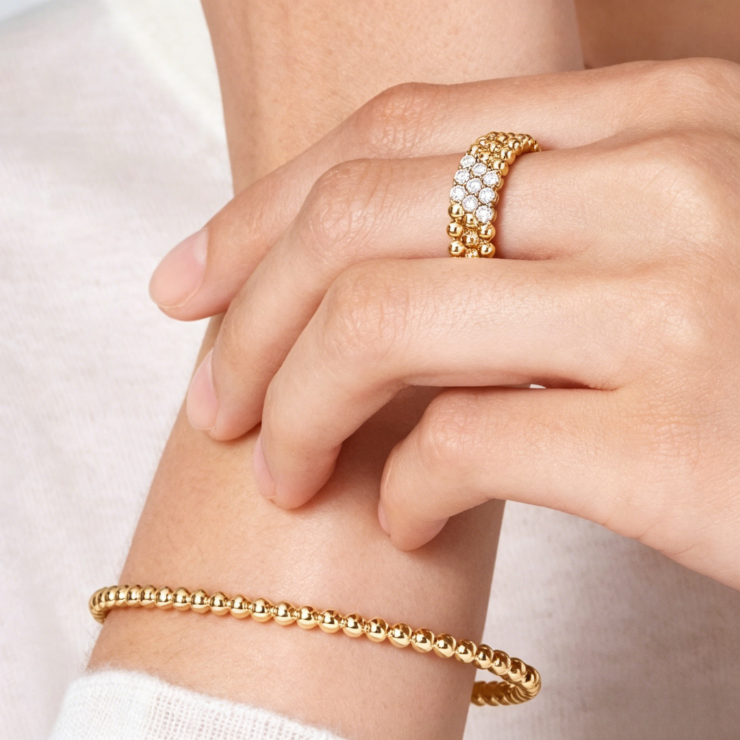 [sparkle Jewelry] THREE-ROW DIAMOND RING