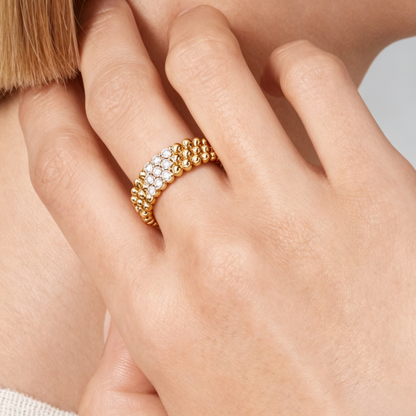 [sparkle Jewelry] THREE-ROW DIAMOND RING