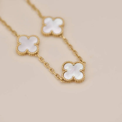 [Sparkle]LUCKY CLOVER 5モチーフ ブレスレット - マザーオブパール コレクション