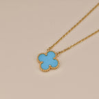 [sparkle Jewelry ]CLOVER 15MM VINTAGE TURQUOISE NECKLACE
