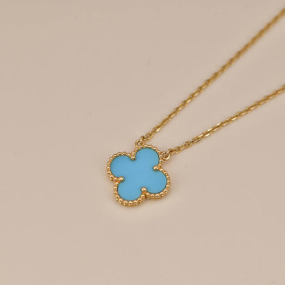[sparkle Jewelry ]CLOVER 15MM VINTAGE TURQUOISE NECKLACE