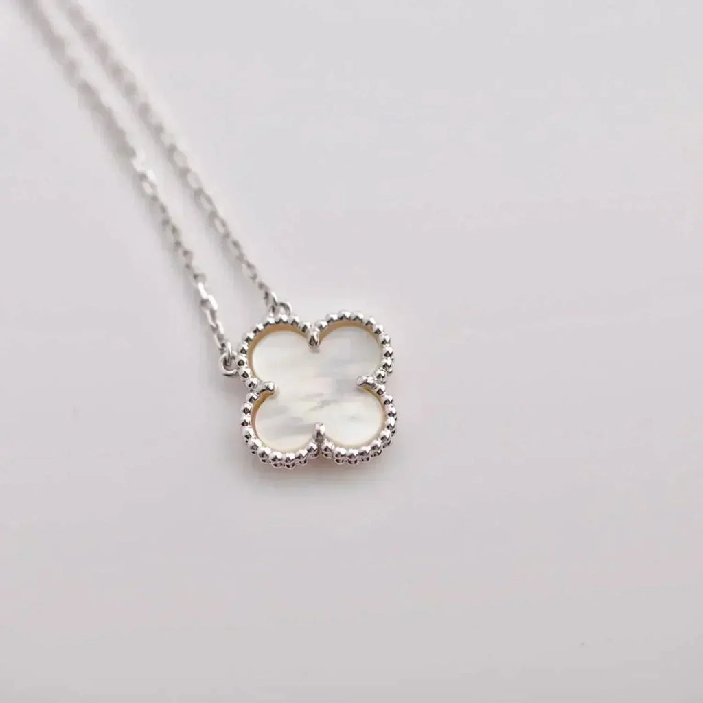 [sparkle Jewelry ]CLOVER  15MM WHITE MOTHER-OF-PEARL SILVER