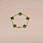 [sparkle Jewelry ] CLOVER 5 MOTIF MALACHITE BRACELET COLLECTION