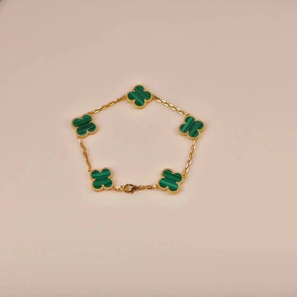 [sparkle Jewelry ] CLOVER 5 MOTIF MALACHITE BRACELET COLLECTION