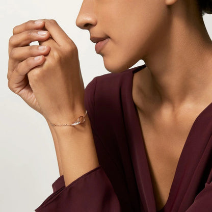 [sparkle Jewelery]LOVE DOUBLE RING HALF DIAMOND BRACELET