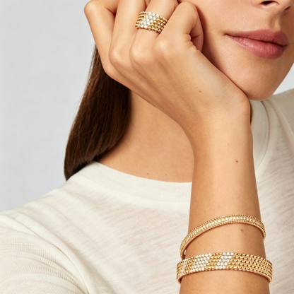 [sparkle Jewelry]  FIVE-ROW DIAMOND BRACELET