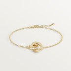 [sparkle Jewelery]LOVE DOUBLE RING FULL DIAMOND BRACELET