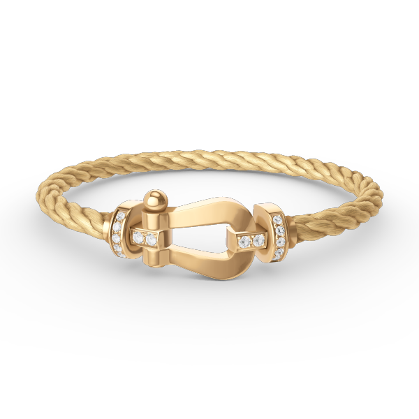 [Sparkle]FORCE GROSSES HORSESHOE HALB DIAMANT ARMREIF - GOLD