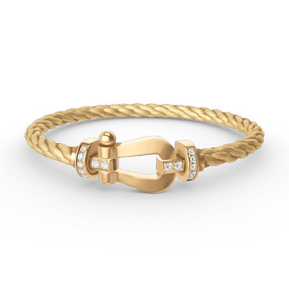 [Sparkle]FORCE GROSSES HORSESHOE HALB DIAMANT ARMREIF - GOLD