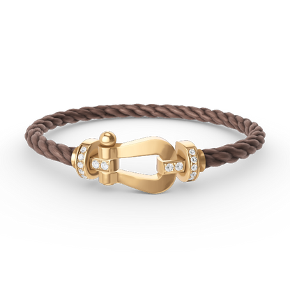 [Sparkle]FORCE GROSSES HORSESHOE HALB DIAMANT ARMREIF - GOLD