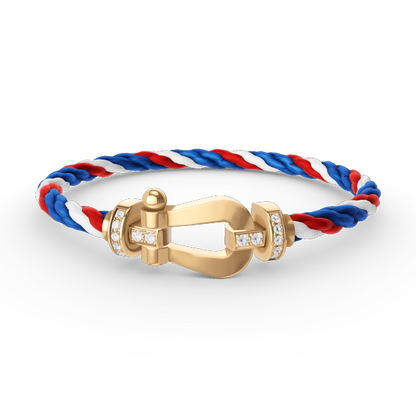 [Sparkle]FORCE GROSSES HORSESHOE HALB DIAMANT ARMREIF - GOLD