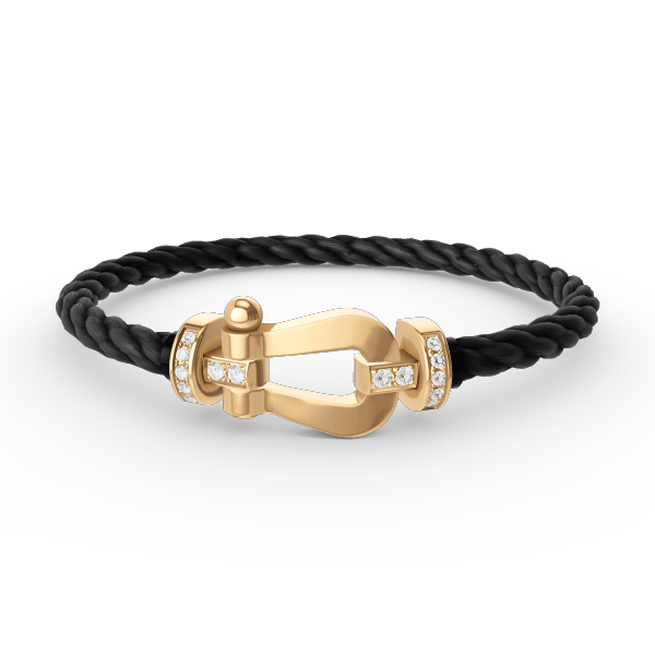 [Sparkle]FORCE GROSSES HORSESHOE HALB DIAMANT ARMREIF - GOLD