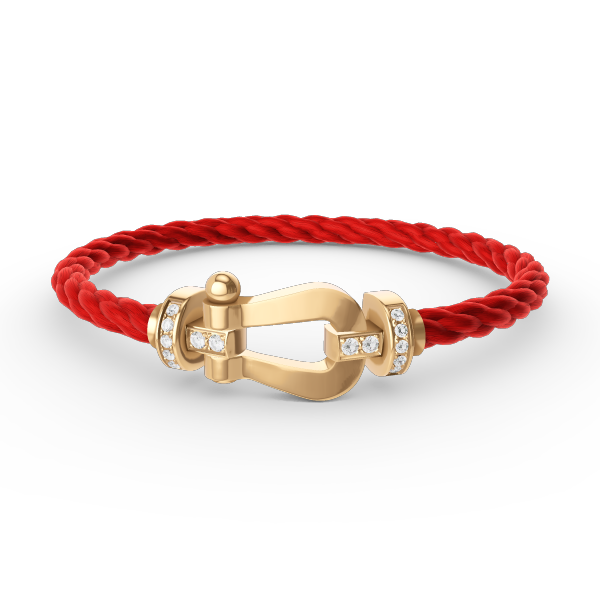 [Sparkle]FORCE GROSSES HORSESHOE HALB DIAMANT ARMREIF - GOLD