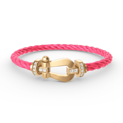 [Sparkle]FORCE GROSSES HORSESHOE HALB DIAMANT ARMREIF - GOLD