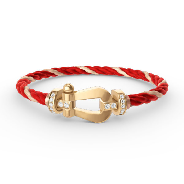 [Sparkle]FORCE GROSSES HORSESHOE HALB DIAMANT ARMREIF - GOLD