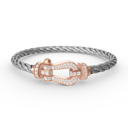 [Sparkle]FORCE GROSSES HORSESHOE VOLL DIAMANT ARMREIF - ROSÉGOLD