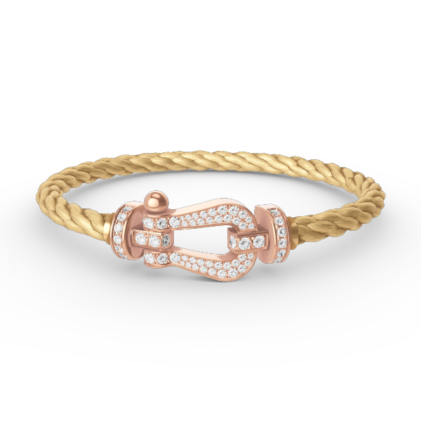 [Sparkle]FORCE GROSSES HORSESHOE VOLL DIAMANT ARMREIF - ROSÉGOLD